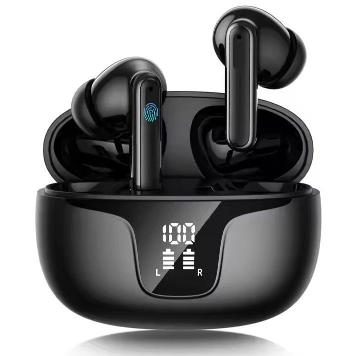 ENC Noise Cancelling TWS Earbuds – Bluetooth 5.3+EDR, LED Display, IPX4 Waterproof, 140h Standby, Smart Touch Control